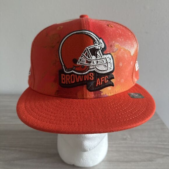 Cleveland Browns 2022 Sideline 9FIFTY Ink Dye Snapback Hat Orange New Era - Picture 1 of 7